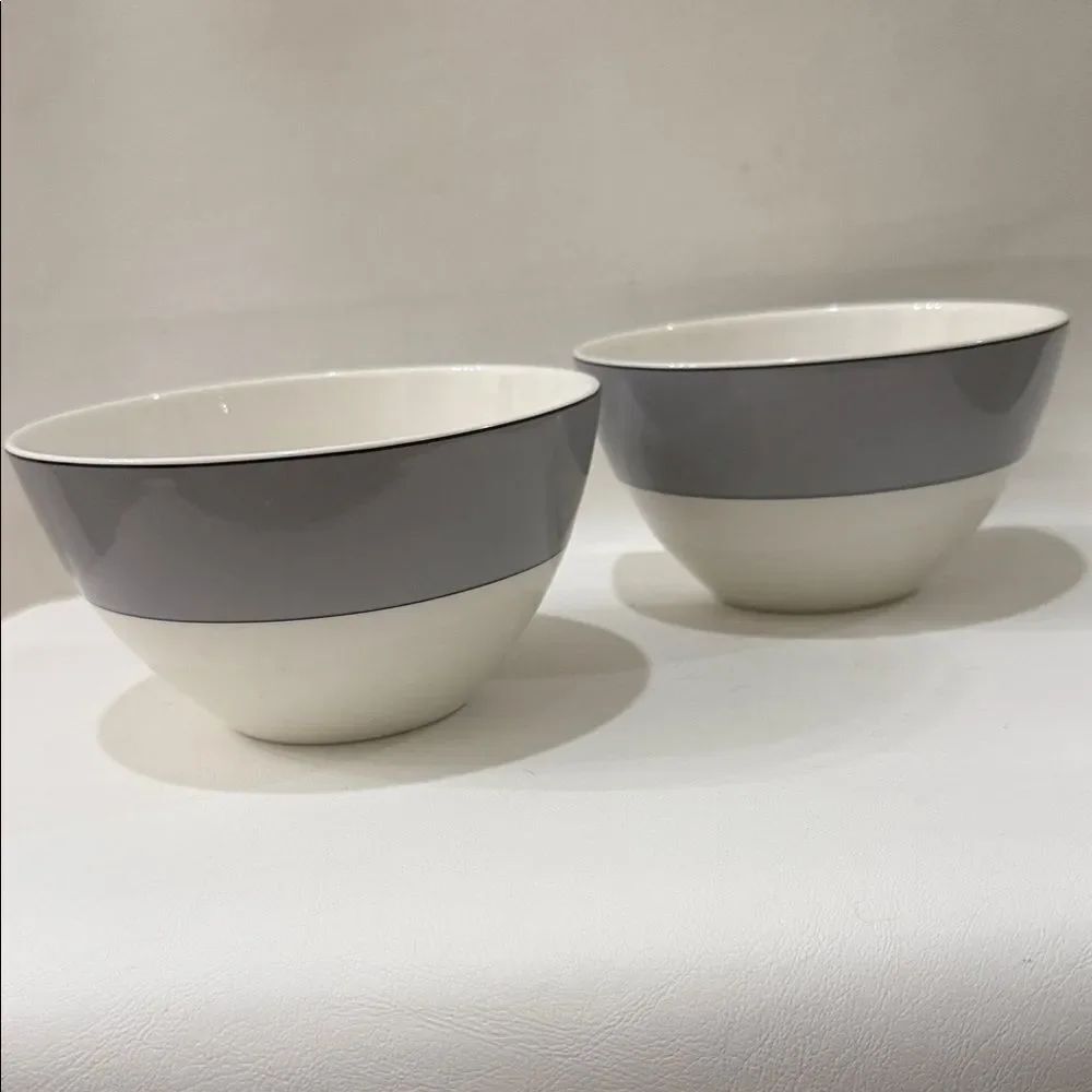 Lenox Kate Spade New York Rutherford Circle Gray Gray Cream Bowls 5 3/4 X 3 Tall